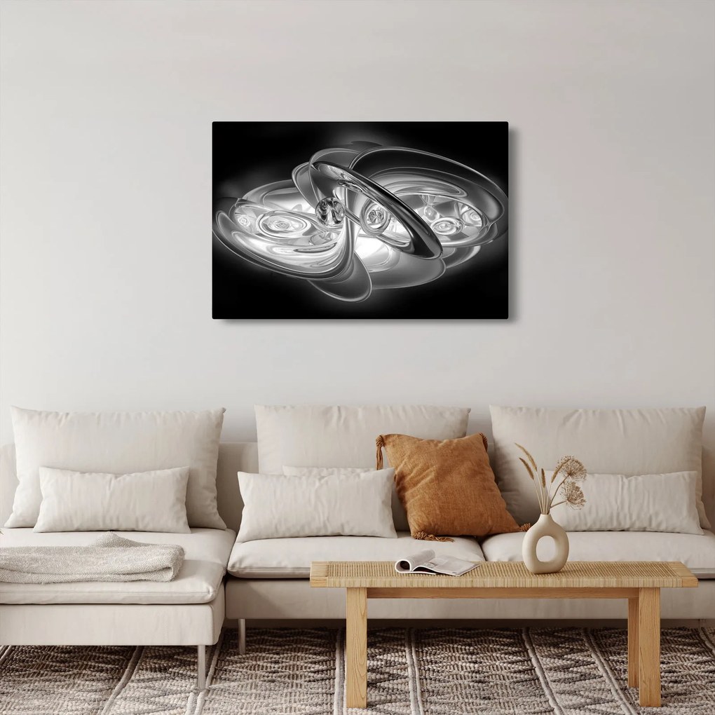 Modern szürke absztrakció képe (90x60 cm)