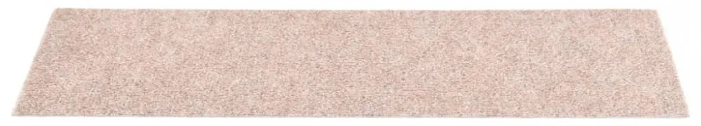 15 db világosbarna négyszögletes öntapadó lépcsőszőnyeg 76x20cm