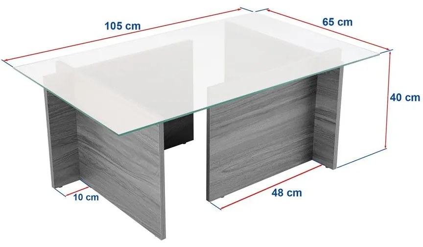 Dohányzóasztal Vetrino - Wooden Fehér