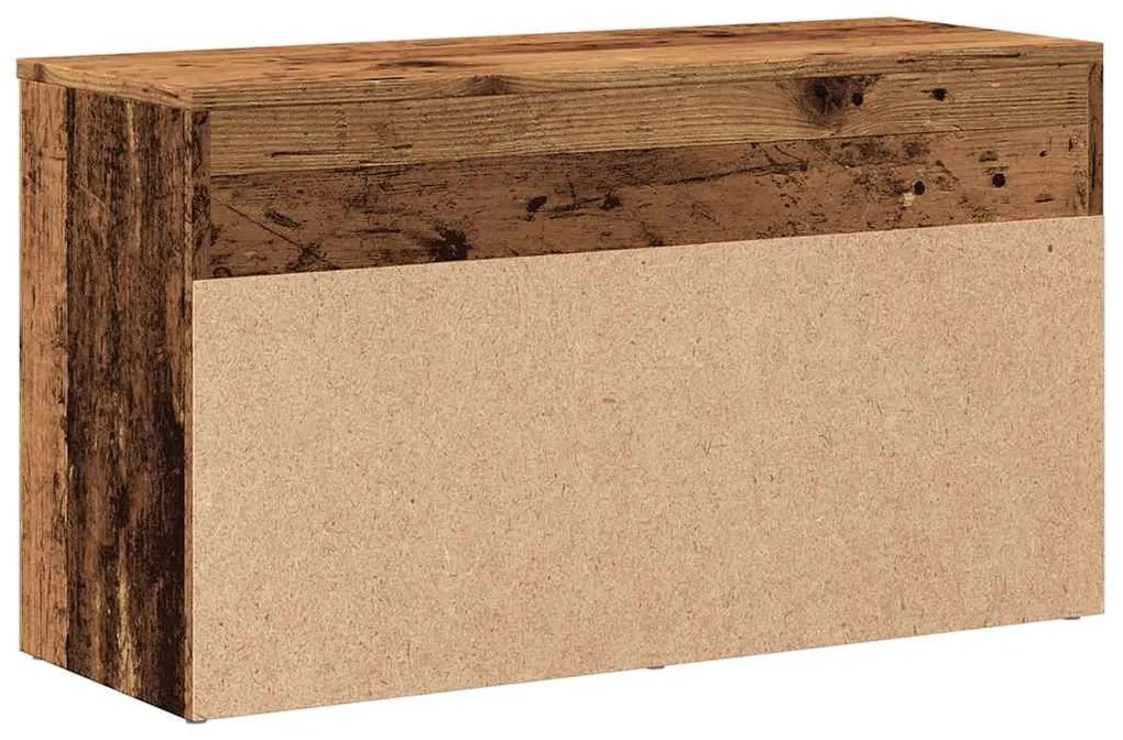 antik fa színű szerelt fa cipőtároló pad 80 x 30 x 45 cm