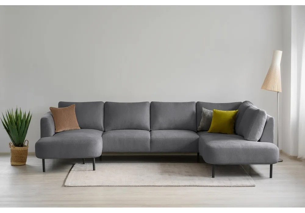 Sötétszürke sarokkanapé (jobb oldali-U alakú) Hero – Scandic