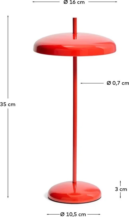 Piros LED dimmelhető asztali lámpa fém búrával (magasság 35 cm) Porte – Kave Home