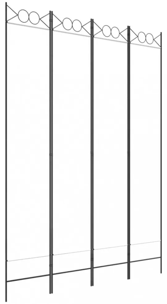 4 paneles fehér szövet térelválasztó 160x220 cm