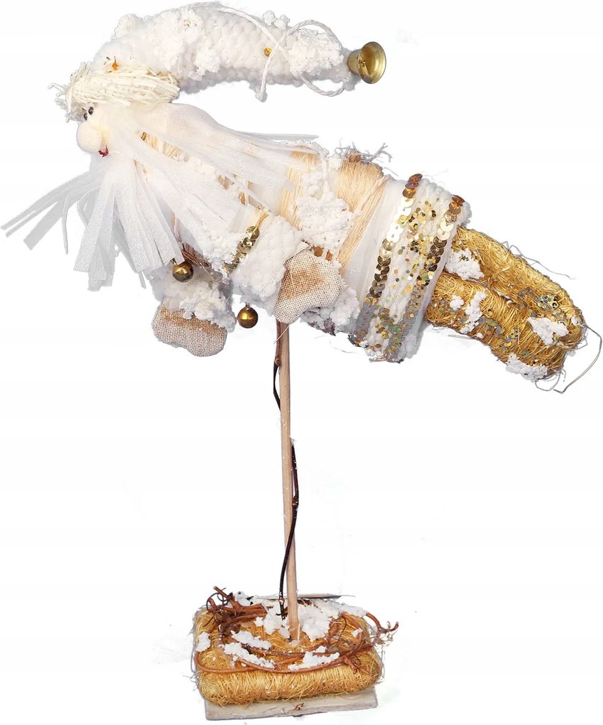 Mikulás Álló Karácsonyi Figura Szizálból És Gallyakból 40 CM Dekoráció