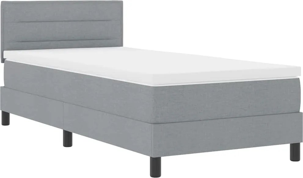 vidaXL Boxrugós ágy matracmal leddel Világosszürke 80 x 200 cm szövet