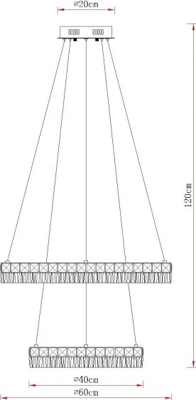 Globo 67387-60 - LED, fényerőszabályozható kábeles függeszték LAUREL LED/60W/230V átlátszó+ távirányító