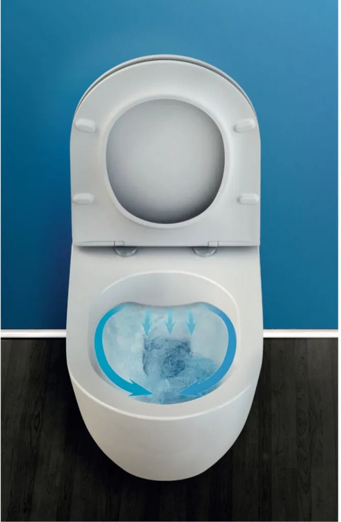 CeraStyle CITY fali WC - MATT FEHÉR - rimless - perem nélküli - rejtett rögzítésű - 53 cm