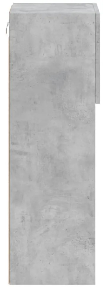betonszürke TV-szekrény LED-lámpákkal 30,5x30x90 cm