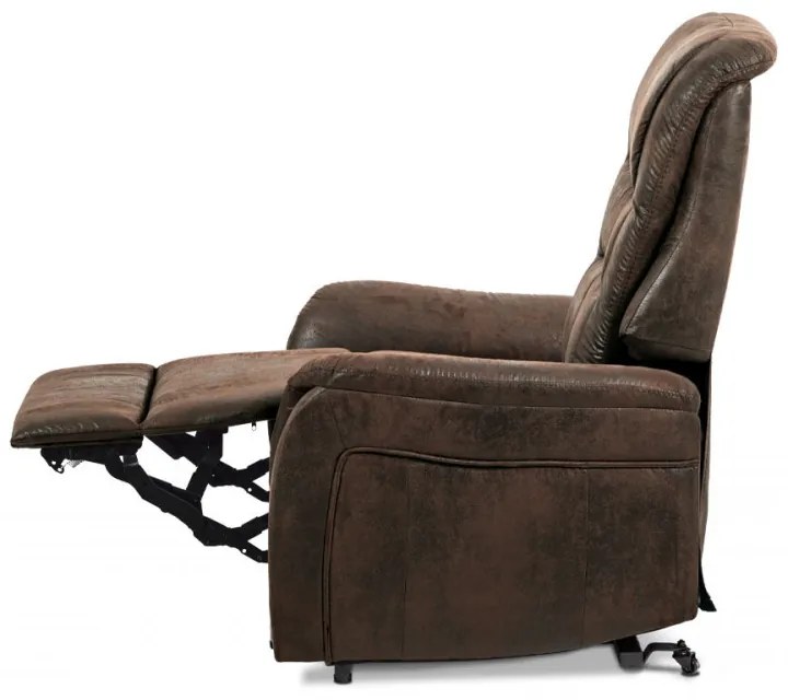 TV- RELAXFOTEL ELEKTROMOS VEZÉRLÉSSEL BARNA SZÖVET KÁRPITTAL TV-5076