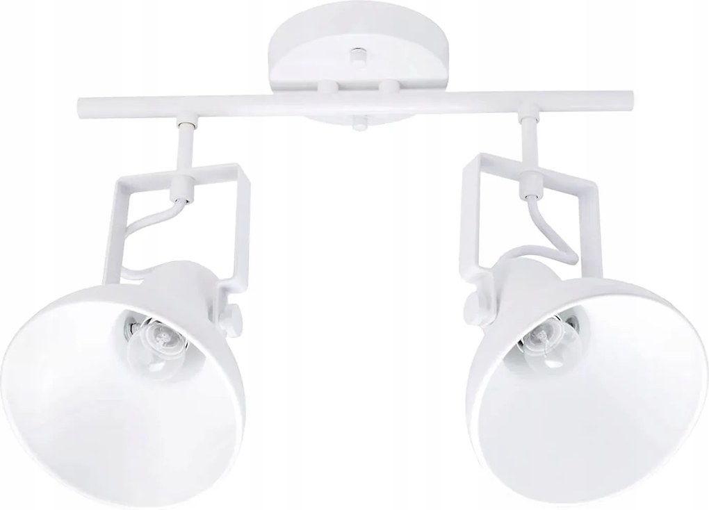 Fehér retro design fém reflektor 2x E14 praktikus nappali mennyezeti lámpa