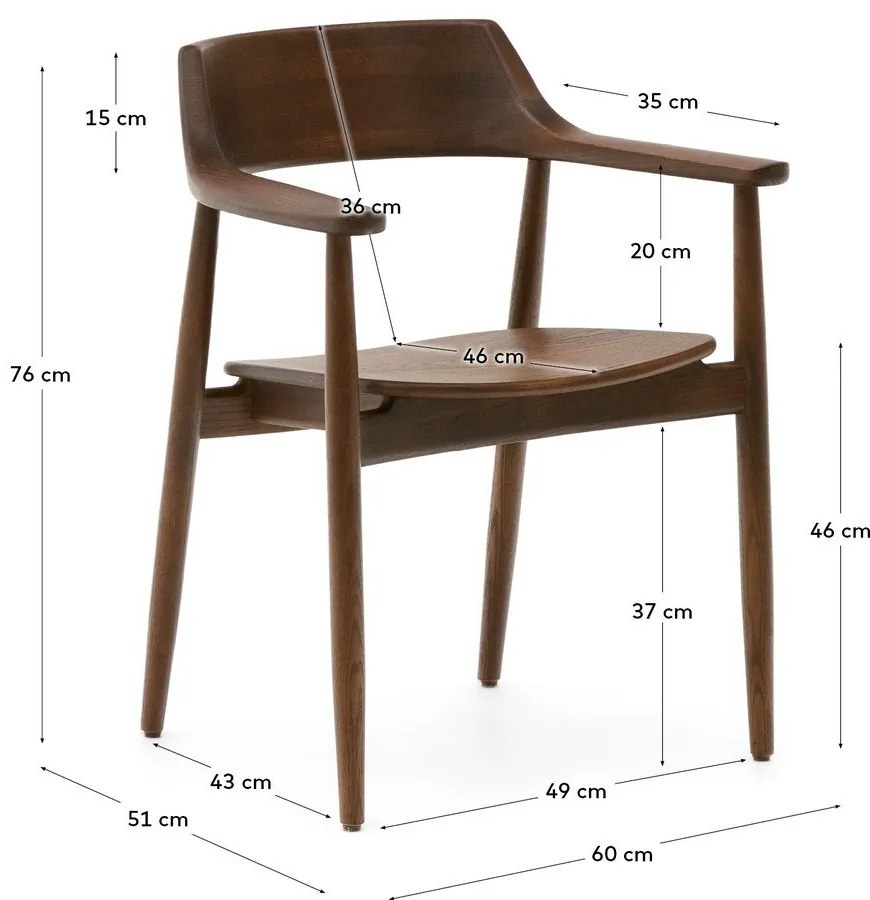 Barna tölgyfa étkezőszék Fondes – Kave Home