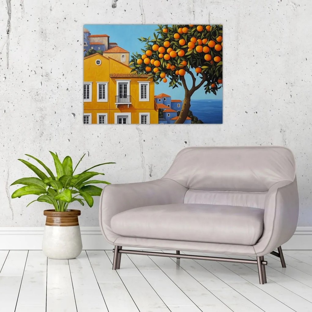 Üveg kép - Narancsfa (70x50 cm)