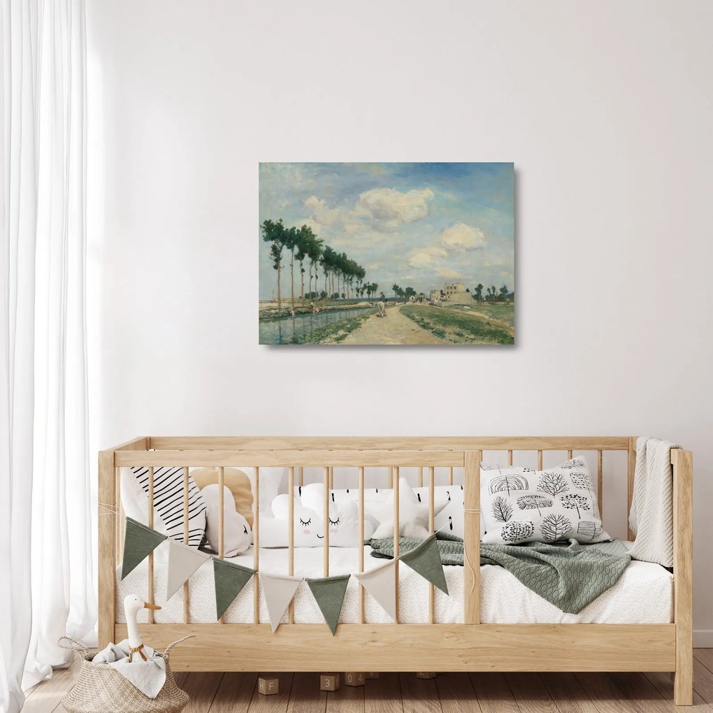 Üveg kép - Johan Barthold Jongkind, The Towpath, reprodukciók (70x50 cm)