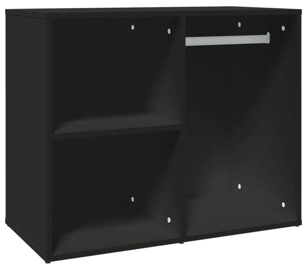 fekete szerelt fa pipereszekrény 80 x 40 x 65 cm