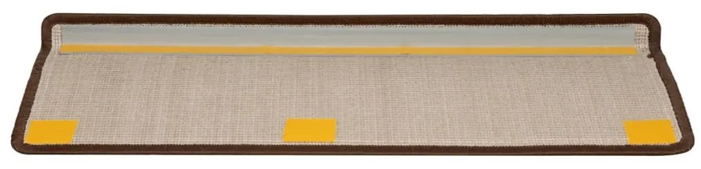 10 db lépcsőszőnyeg, barna, téglalap alakú széllel, 65 x 21 x 4 cm