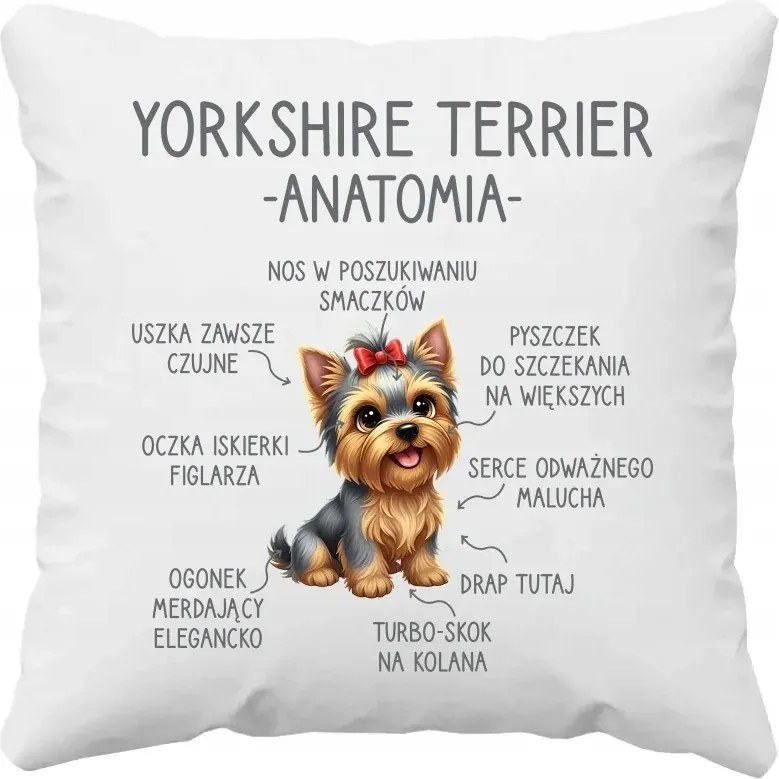 Ajándék párna kutyatulajdonosnak yorkshire terrier anatómia