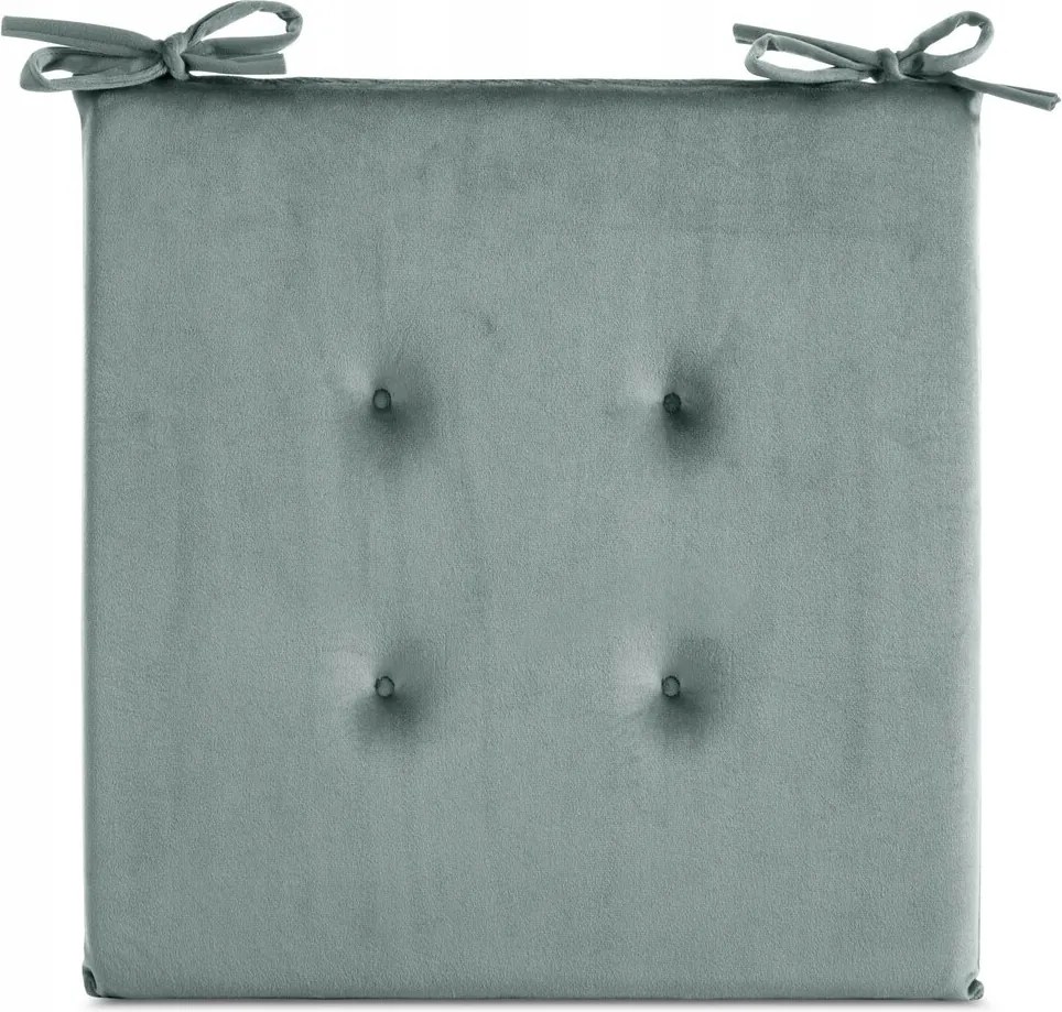 Gaja székpárna 40x40x3 sötét menta, dekoratív foltvarrással