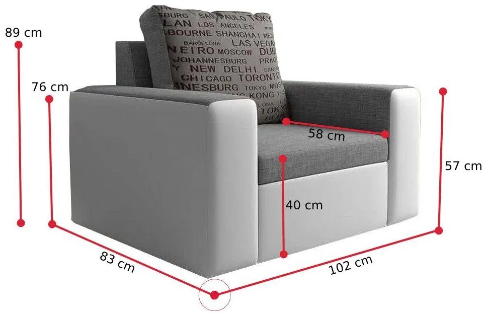 Fotel BRITAIN, 103x78x83, D8/sawana 13