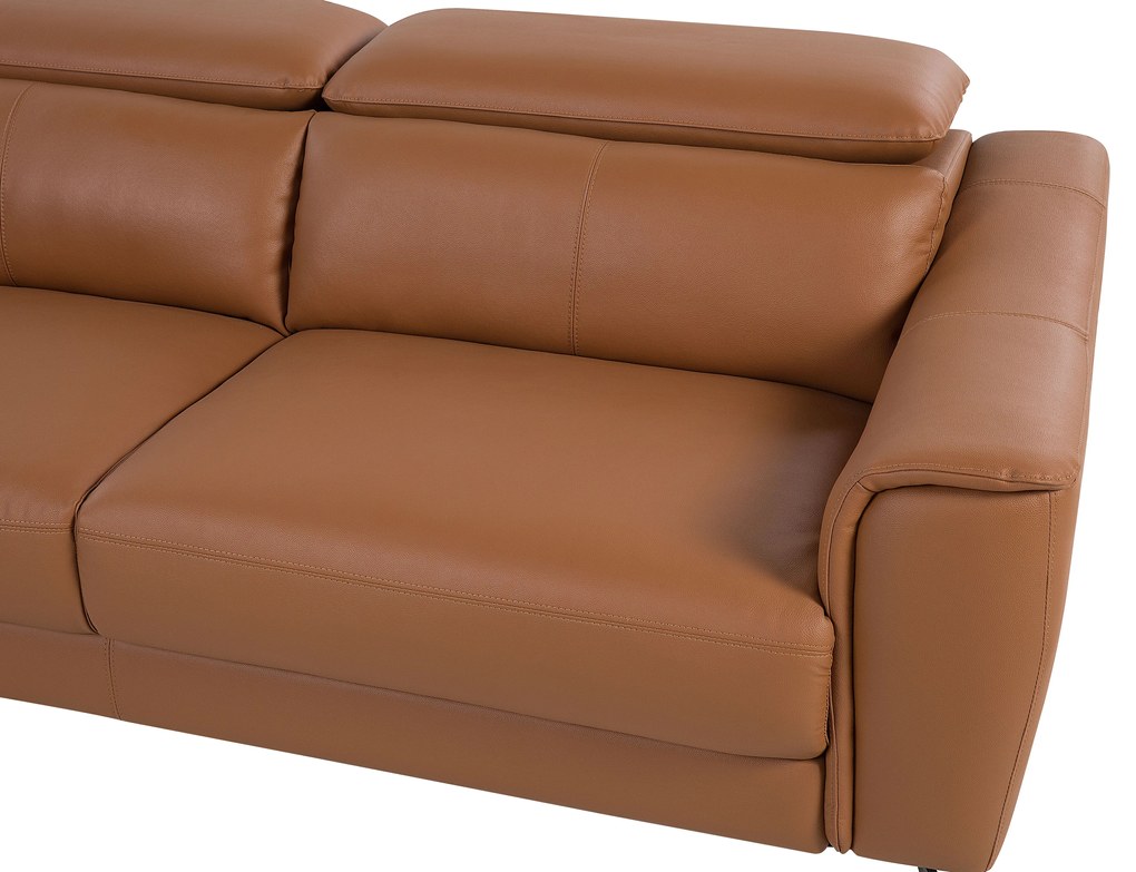 Kifinomult Aranybarna Bőr Kanapé NARWIK Beliani