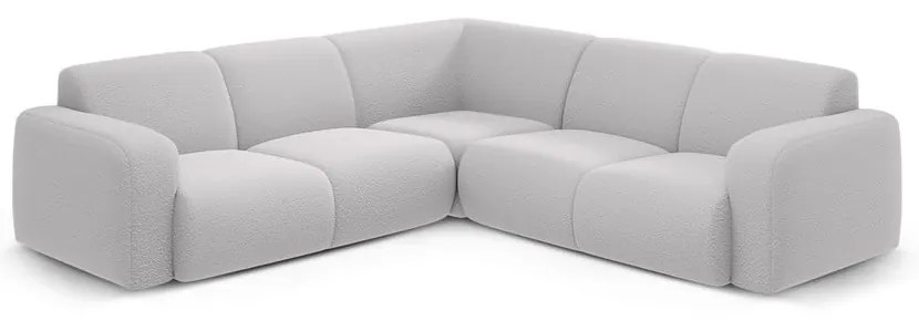 Világosszürke buklé sarokkanapé (variálható-L alakú) Molino – Micadoni Home