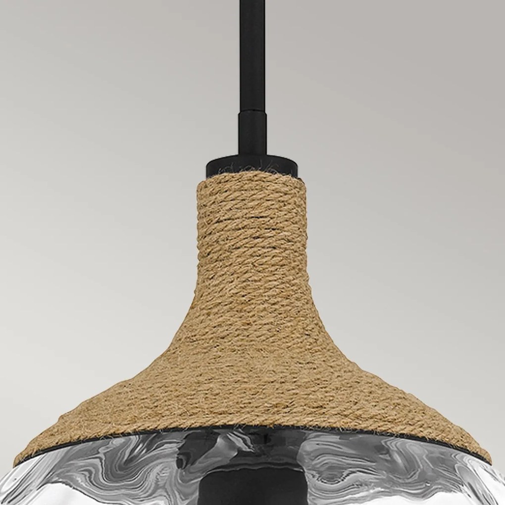 Quoizel modern boho függeszték royer matt fekete átlátszó elsqz-royer-1p-mbk