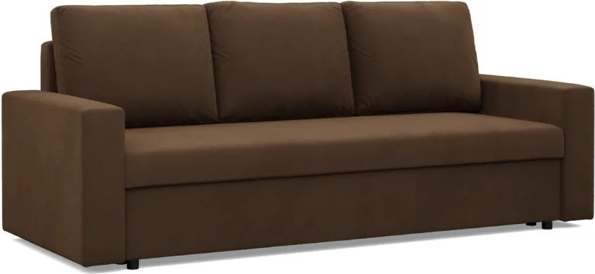 Zeus kanapéágy, szövet anyag, hab töltet, egyenes kartámasz, barna