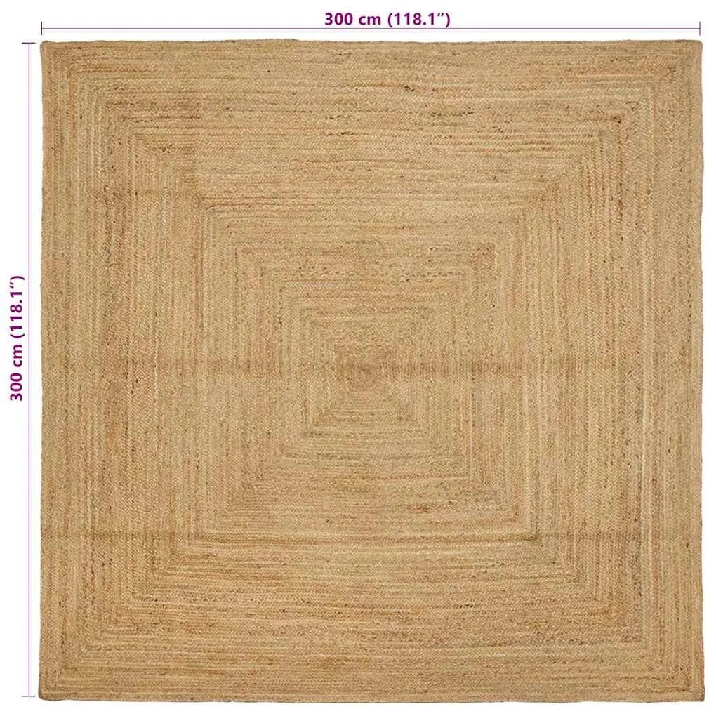 Szőnyeg Bézs 300 x 300 cm Juta