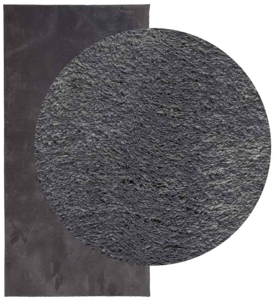 HUARTE antracit rövid szálú puha és mosható szőnyeg 100x200 cm
