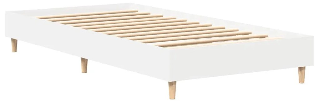 fehér szerelt fa ágykeret matrac nélkül 100 x 200 cm