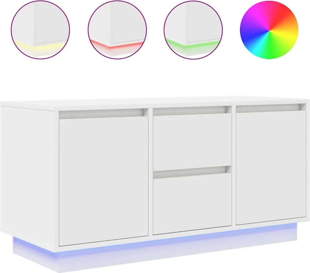 vidaXL fehér TV-szekrény LED-lámpákkal 100x41x50 cm