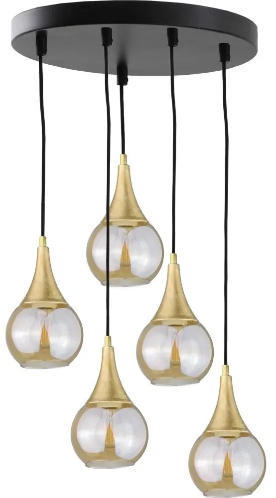 Keter Lighting Csillár zsinóron LACRIMA HONEY 5xE27/60W/230V á. 45 cm KE0062
