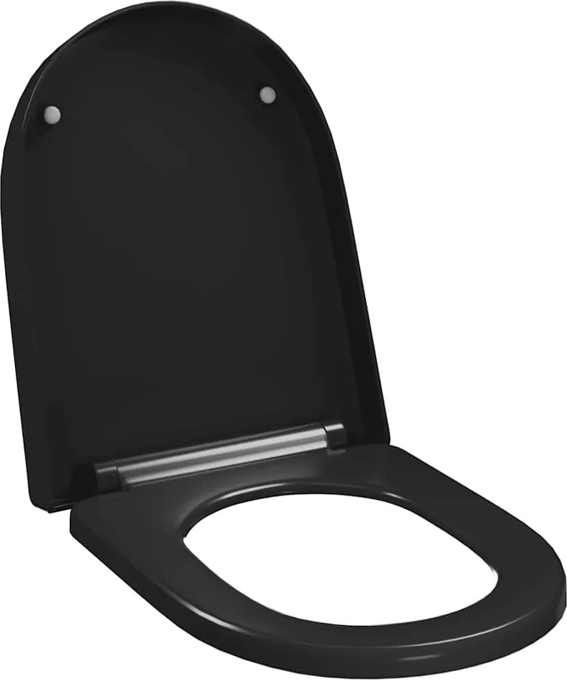 vidaXL fekete gyorsan szerelhető WC-ülőke lassan csukódó fedéllel