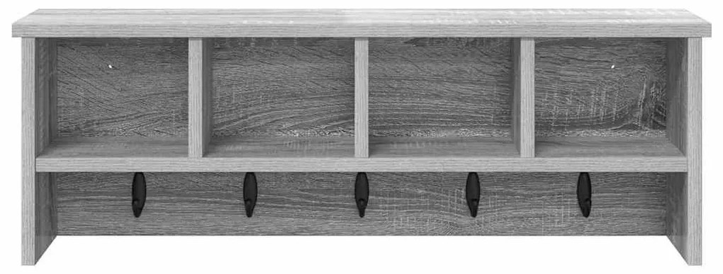 Fali Kabáthorog polcokkal Szürke sonoma 75 x 16 x 26 cm Faanyag