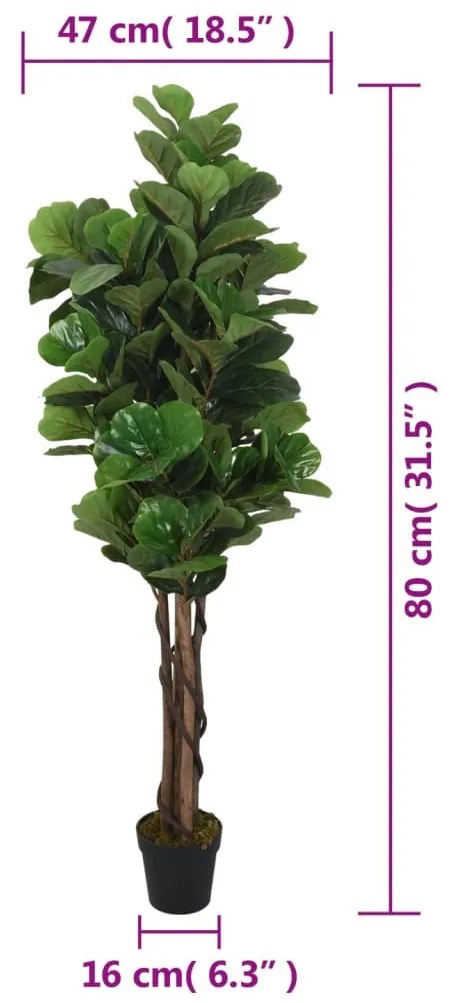 zöld mű-lantlevelűfikusz 96 levél 80 cm
