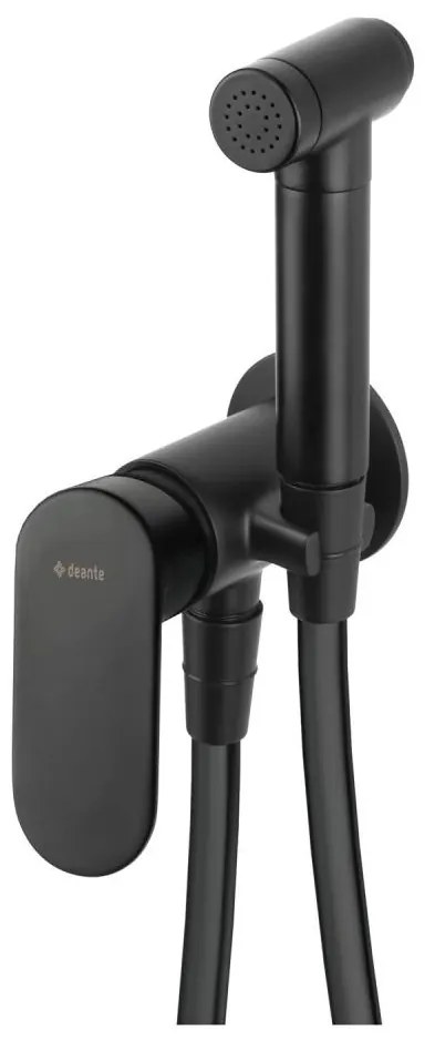 Deante BGA_N34M - Bidé csaptelep kézi zuhannyal falba süllyesztett szereléshez ALPINIA fekete