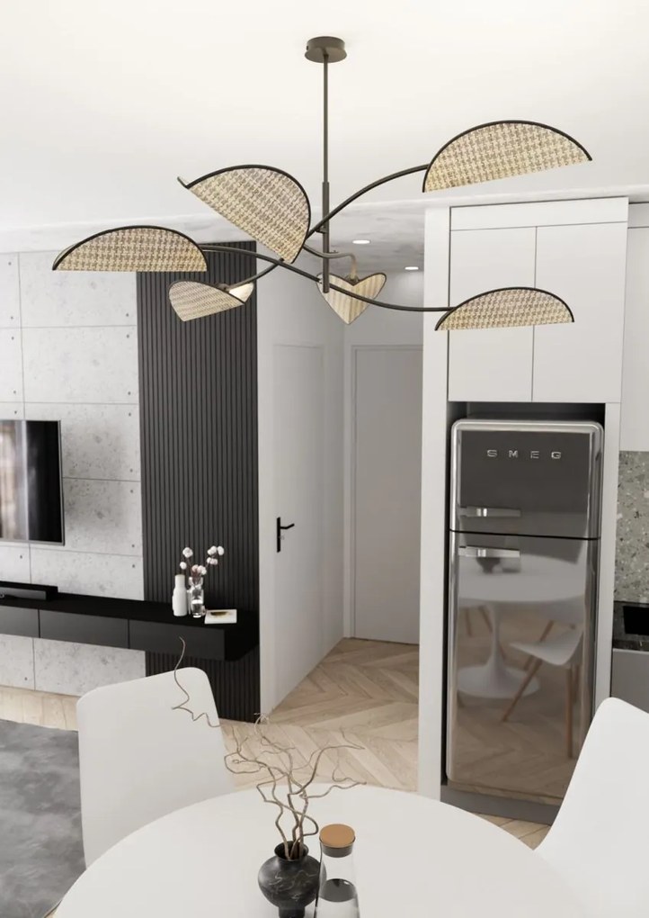 Emibig modern mennyezeti lámpa lotus barna fekete emi1463/6