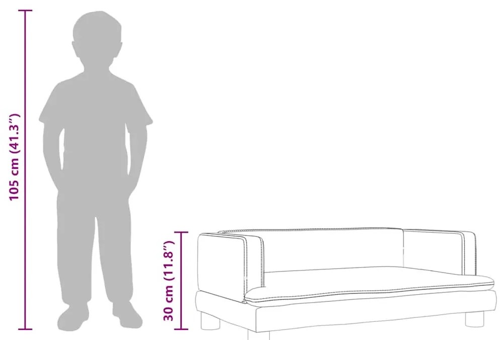 rózsaszín bársony gyerekkanapé 80 x 45 x 30 cm