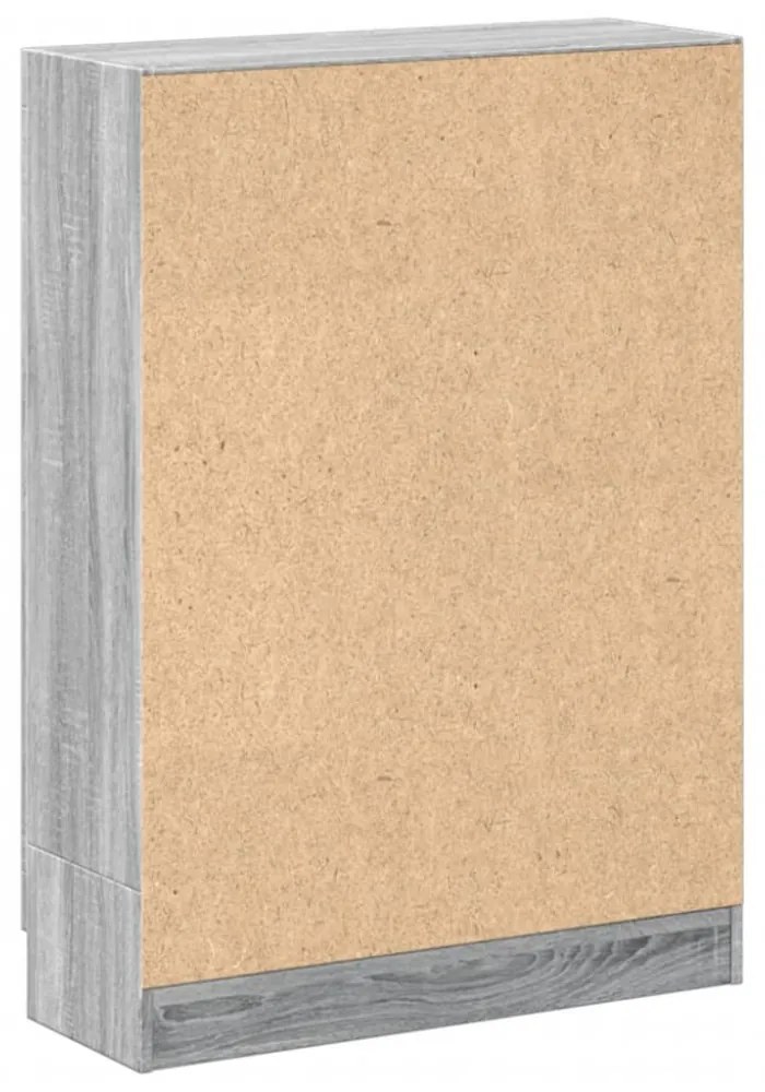 szürke sonoma színű szerelt fa könyvszekrény 82,5x30,5x115 cm