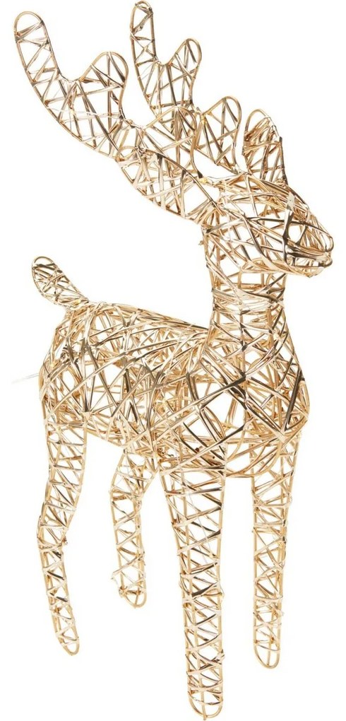 Karácsonyi világító rénszarvas Champagne, 37 x 24cm, 30 mikro LED, elemes, 24 cm