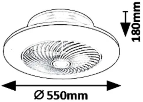 Rabalux 6710 - LED Dimmelhető mennyezeti lámpa ventilátorral DALFON LED/36W/23
