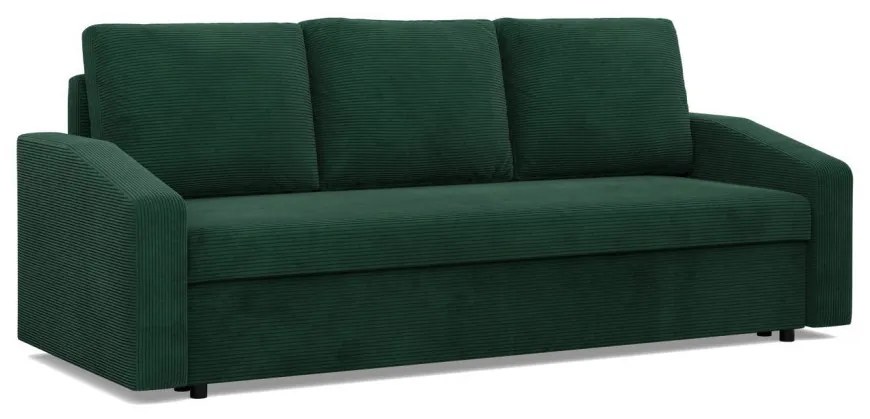 Zeus kanapéágy, kordbársony, bonell töltet, döntött kartámasz, zöld