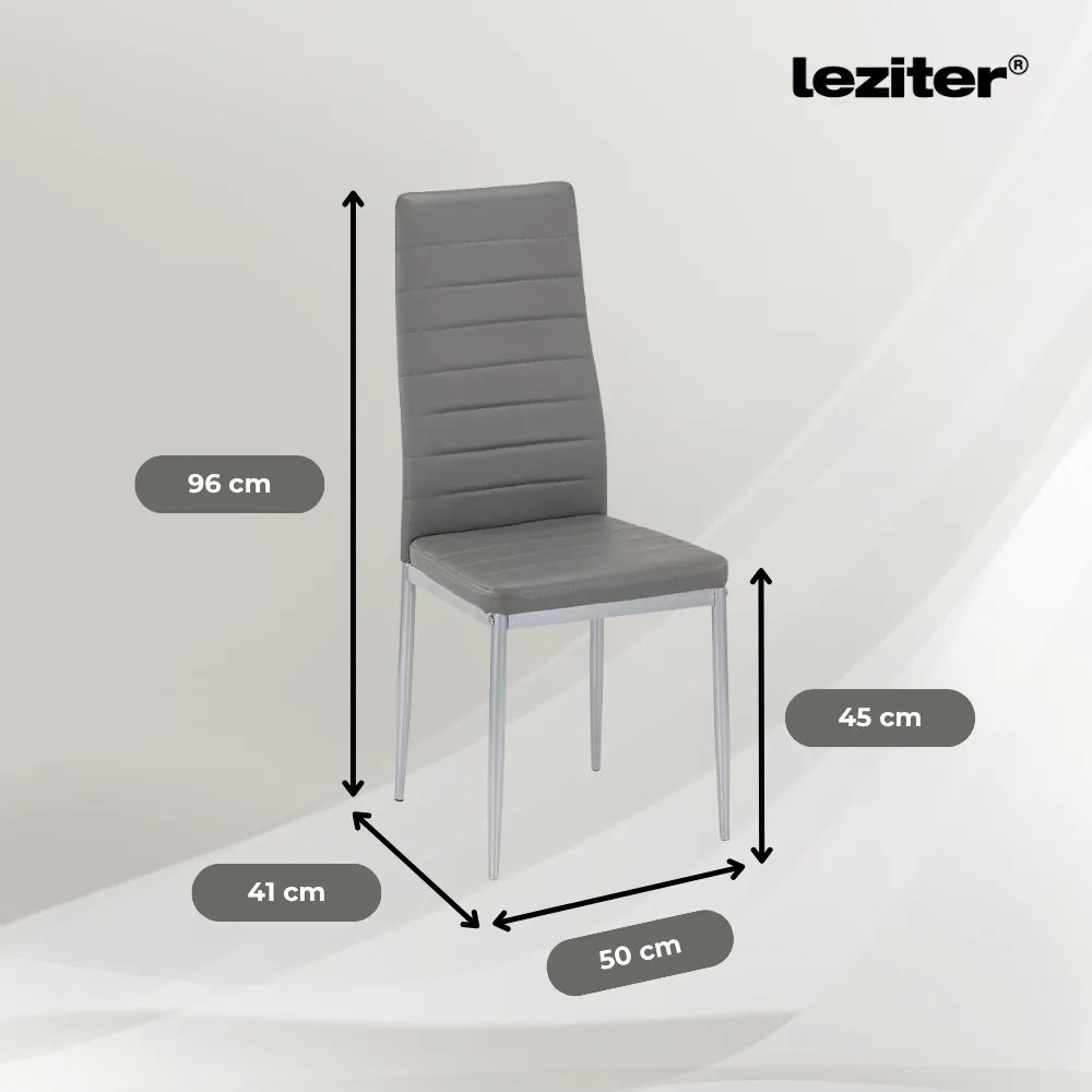 Mabel 6+1 étkező garnitúra szürke-szürke