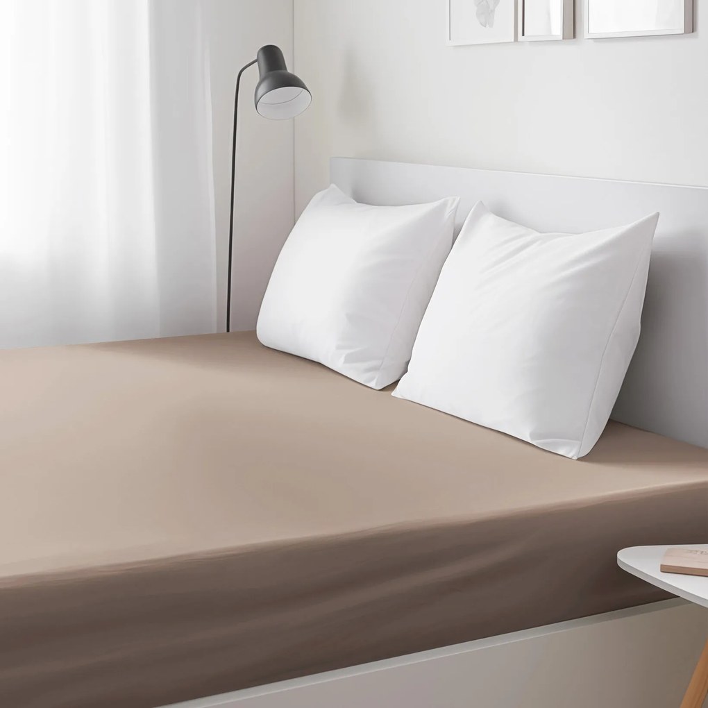 Goldea pamut gumis lepedő - kávébarna 90 x 200 cm