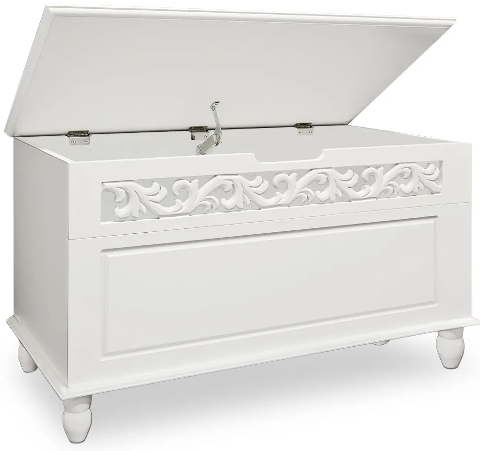 JERSEY fa láda, 80x40x48cm, fehér Casaria