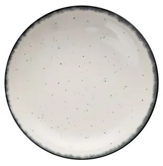 24 darabos étkészlet, fehér/fekete, porcelán