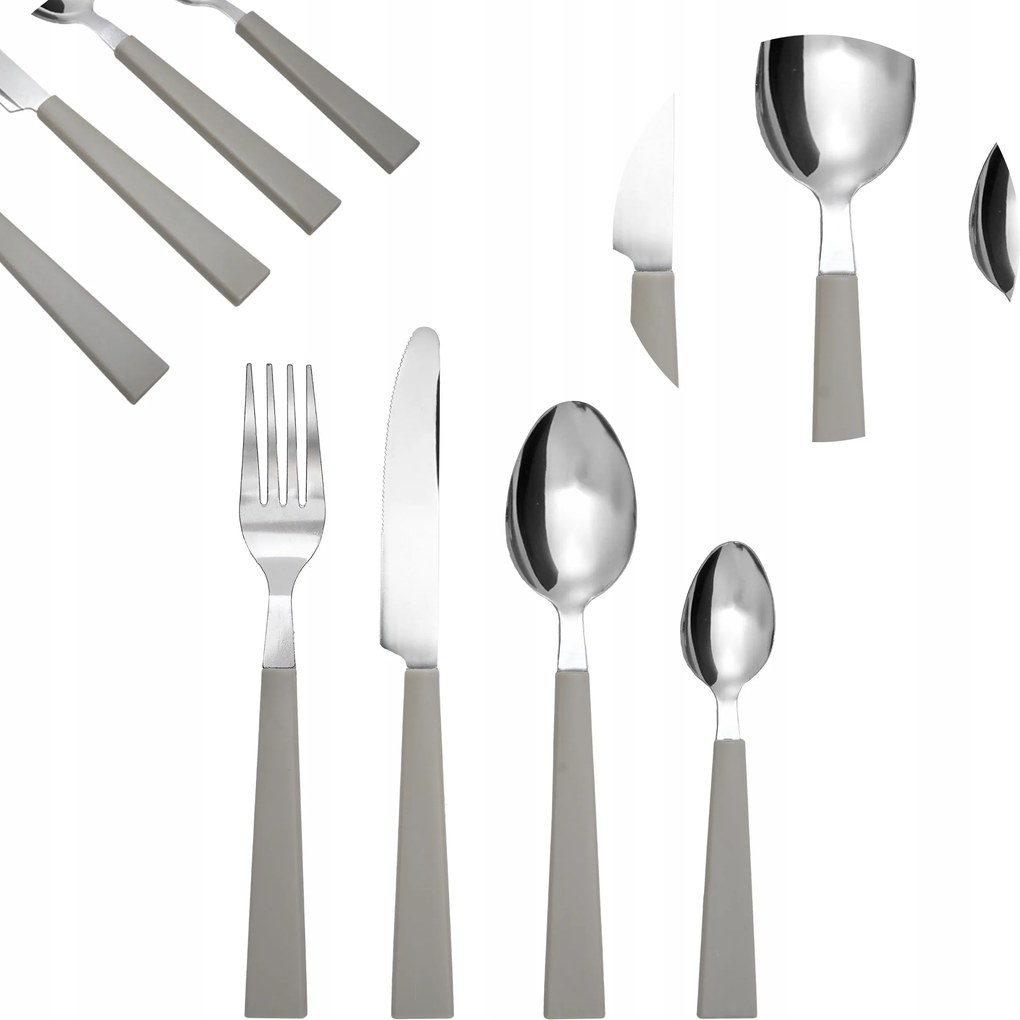 Evőeszköz Készlet 16 db-os ezüst bézs rozsdamentes acél 4 személyes szett