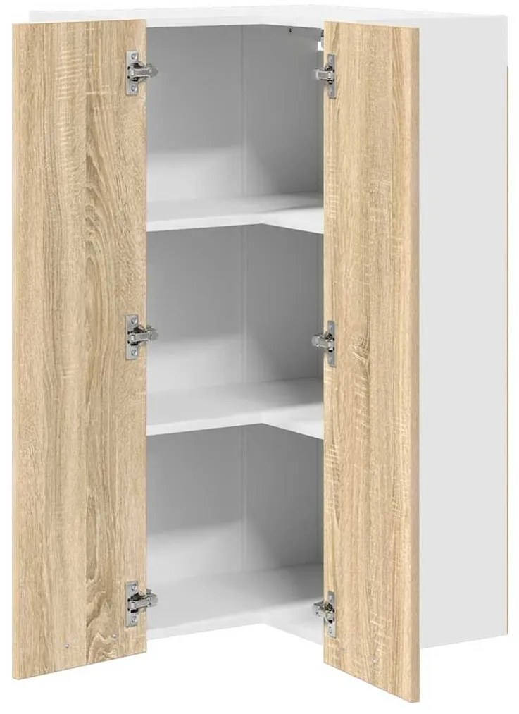 Függő szekrény Riga Sonoma tölgy és fehér 57 x 57 x 100 cm