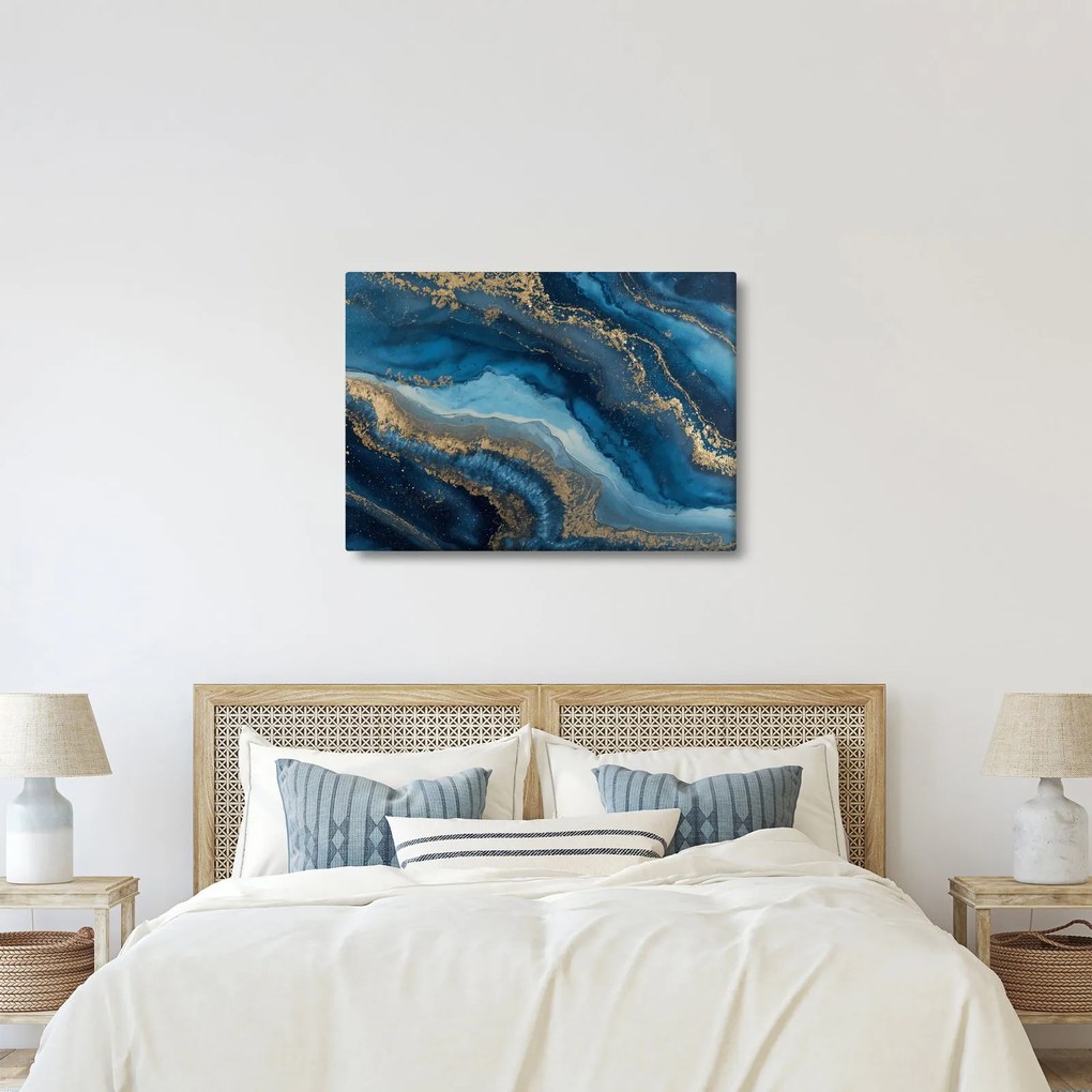 Kép - Kék márvány absztrakció (70x50 cm)