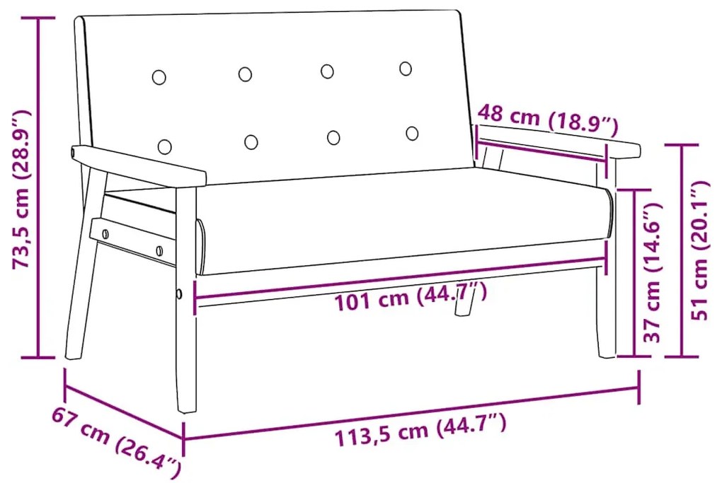 kétszemélyes fekete műbőr kanapé