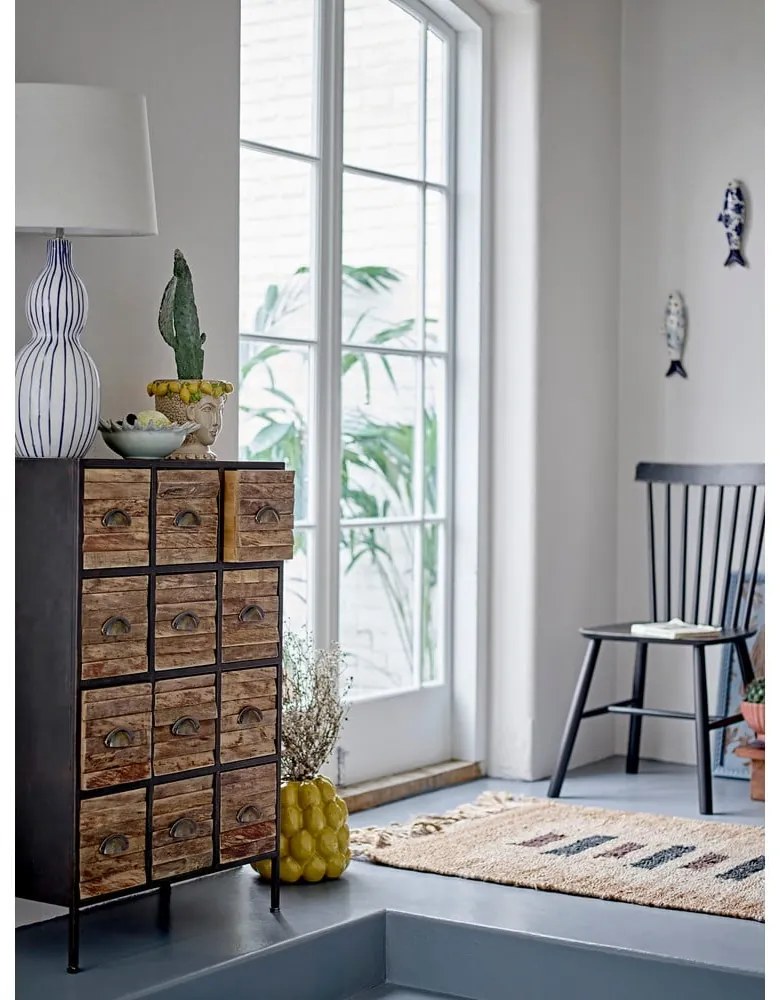 Fekete-barna fém komód 60,5x92x33,5 cm Matteo – Bloomingville